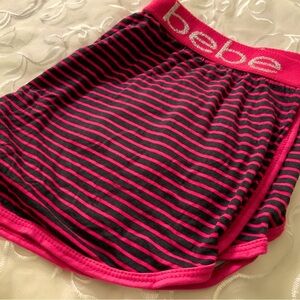 Bebe Pink and Black Striped Shorts